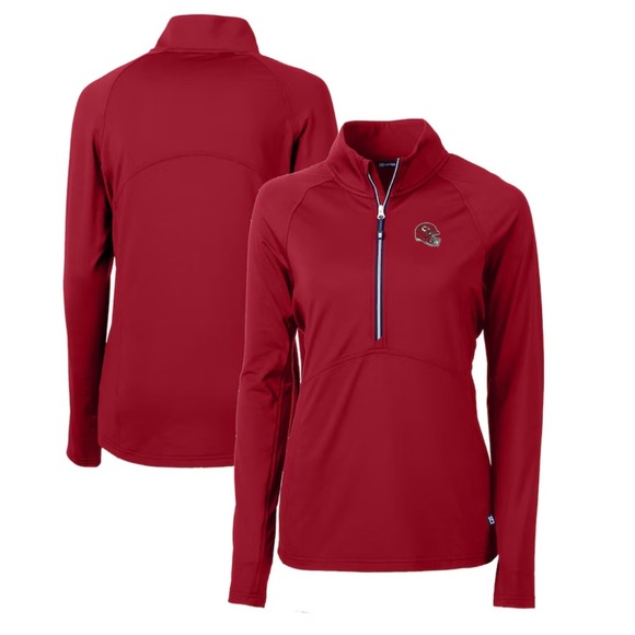 CUTTER & BUCK KC Chiefs Women's Helmet Logo Half-Zip Pullover Red 3X - Picture 1 of 13